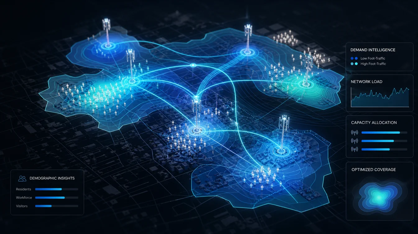 Illustration: Hyper-Local Cell Tower Expansion & Foot-Traffic Router