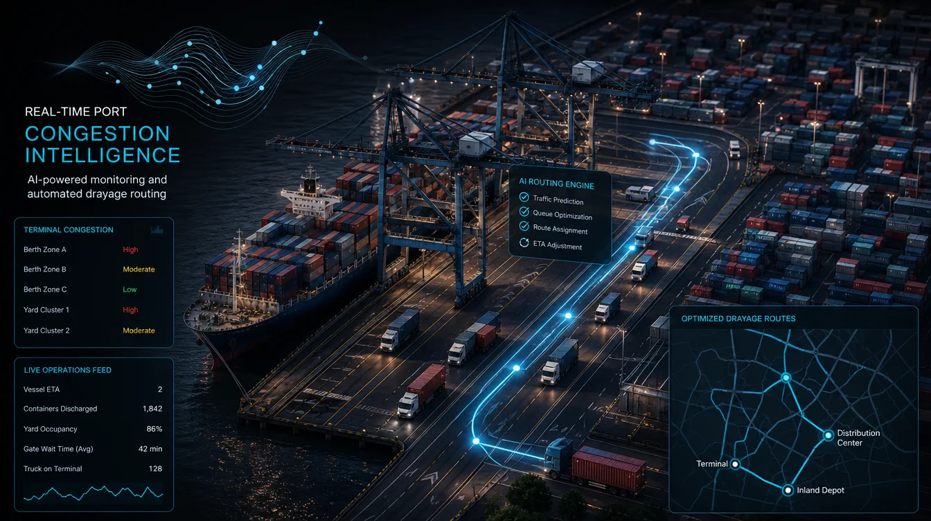 Illustration: Port Freight Congestion & Dynamic Route Guidance