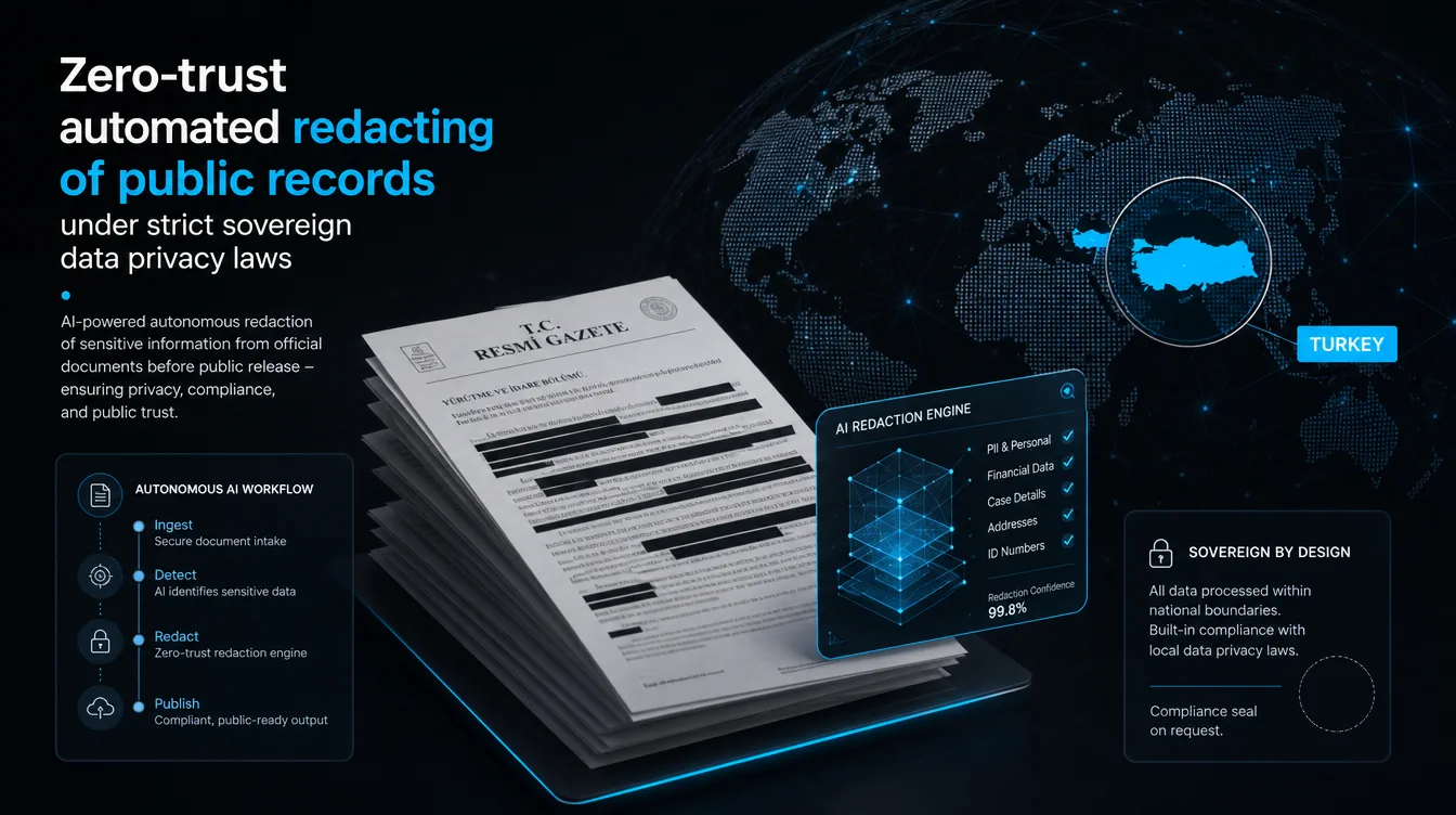 Illustration: Sovereign Government Document Anonymization & Portal Publishing