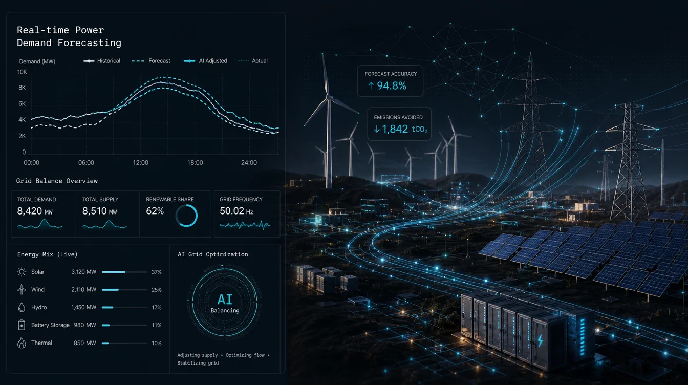 Illustration: National Energy Grid Load Balancing & Renewable Integration