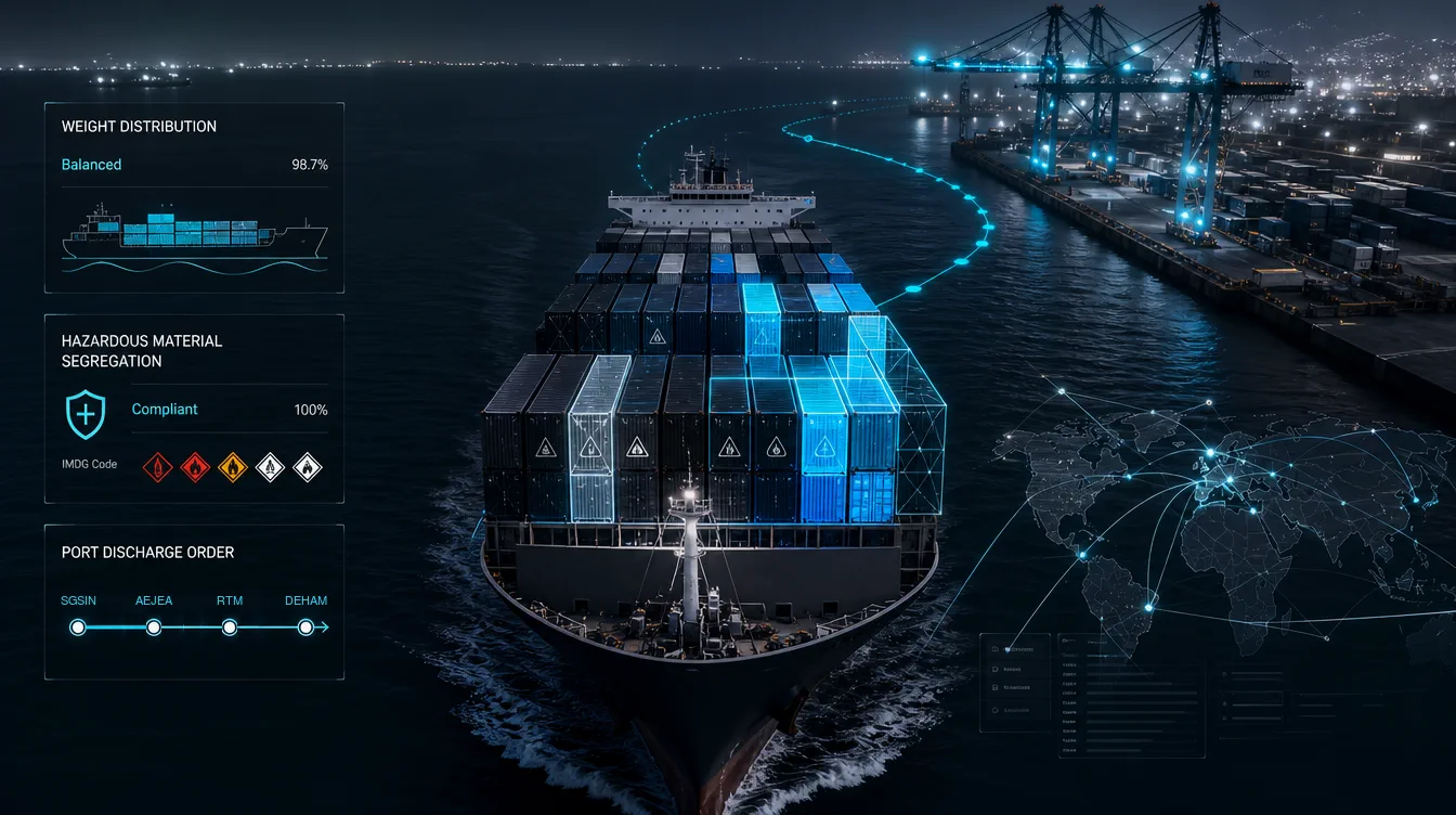 Illustration: Maritime Container Load & Weight Balance Optimization